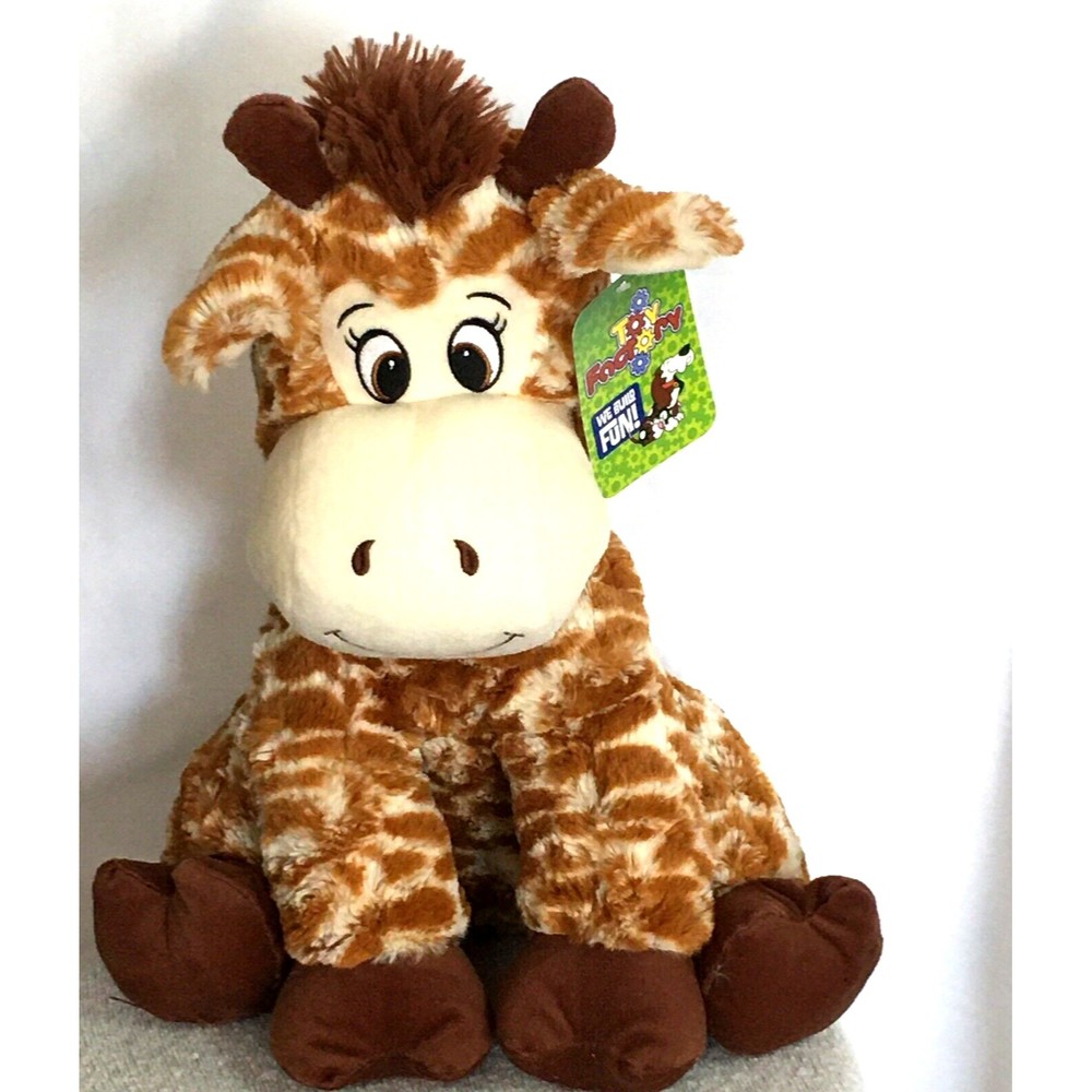 Toy Factory Plush Giraffe Stuffed Animal Soft Cuddle Toy Fun Brown Beige Play